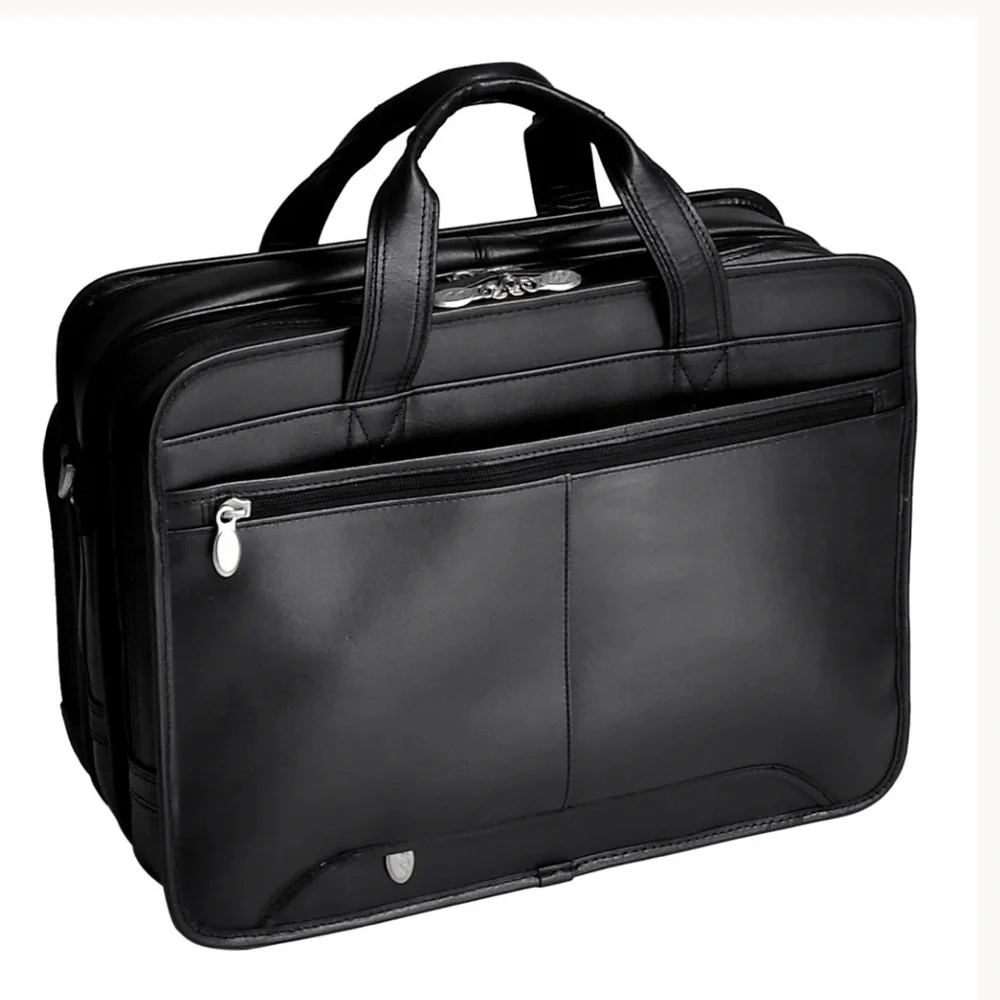 McKLEIN Pearson Leather 17 in.Exp Double compartment Laptop Briefcase bag $480